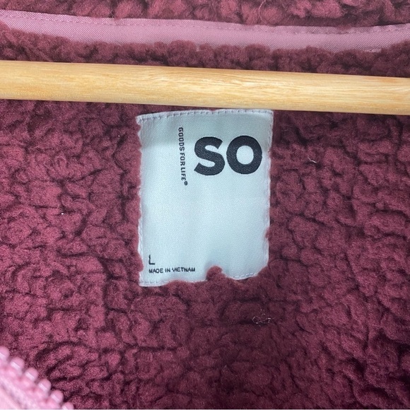 SO The Comfy Cozy 1/4 Zip Up Pullover Chunky Sweatshirt Maroon Size Large (NWT) - Picture 3 of 6